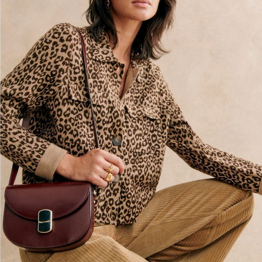 SEZANE Betty Cardigan in Leopard print